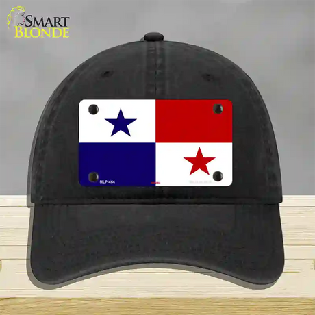 Panama Flag Novelty License Plate Hat Unconstructed Cotton / Black