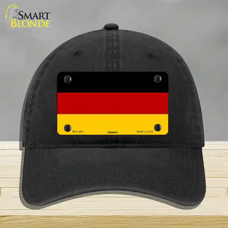 Germany Flag Novelty License Plate Hat Unconstructed Cotton / Black