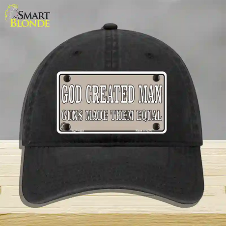 Guns Made Them Equal Novelty License Plate Hat Unconstructed Cotton / Black