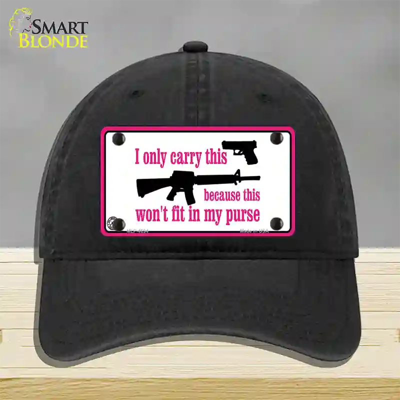 I Carry This Gun Novelty License Plate Hat Unconstructed Cotton / Black