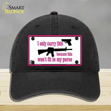 I Carry This Gun Novelty License Plate Hat Unconstructed Cotton / Black