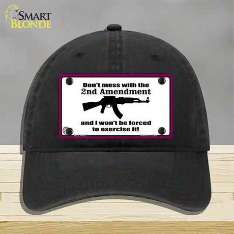 I Wont Be Forced To Use It Novelty License Plate Hat Unconstructed Cotton / Black