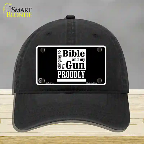 My Bible And My Gun Novelty License Plate Hat Unconstructed Cotton / Black