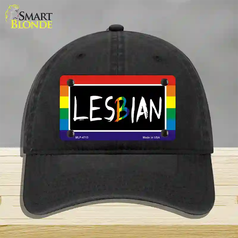 Lesbian Novelty License Plate Hat Unconstructed Cotton / Black