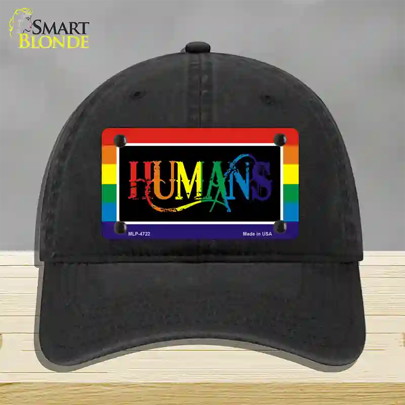 Humans Novelty License Plate Hat Unconstructed Cotton / Black