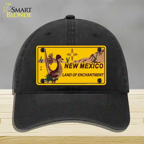 Roadrunner New Mexico Novelty License Plate Hat Unconstructed Cotton / Black