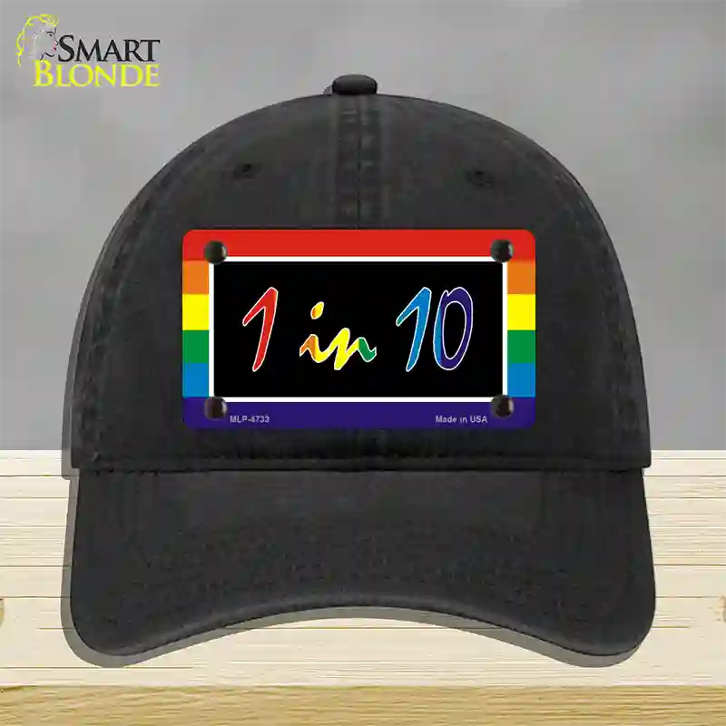 1 In 10 Novelty License Plate Hat Unconstructed Cotton / Black