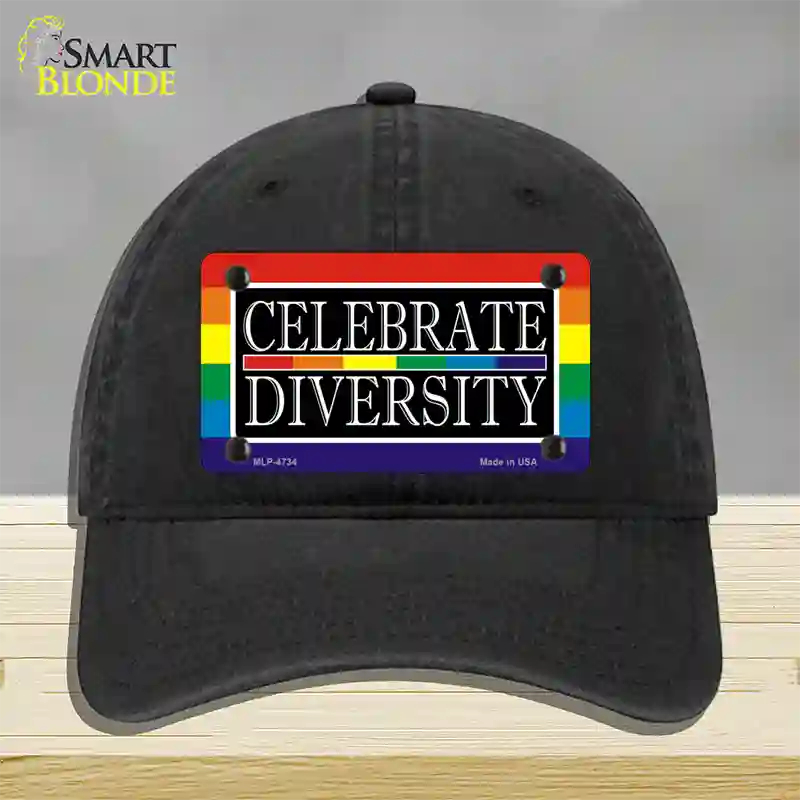 Celebrate Diversity Novelty License Plate Hat Unconstructed Cotton / Black