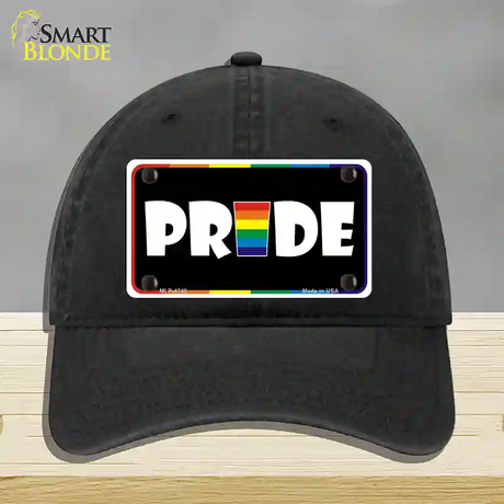 Pride Novelty License Plate Hat Unconstructed Cotton / Black