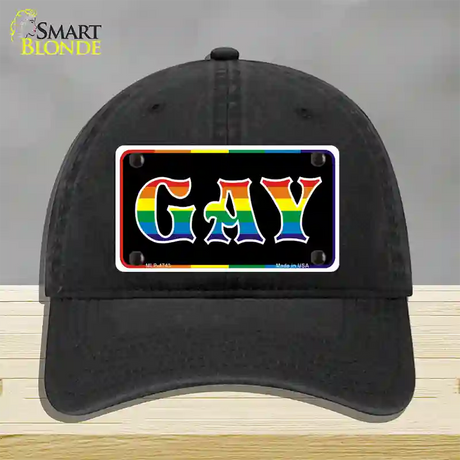 Gay Novelty License Plate Hat Unconstructed Cotton / Black