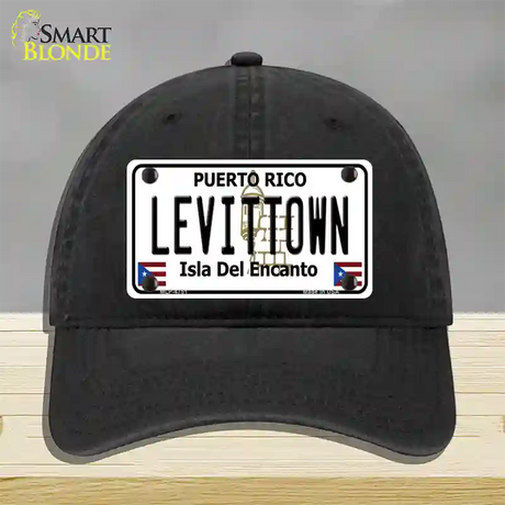 Levittown Puerto Rico Novelty License Plate Hat Unconstructed Cotton / Black