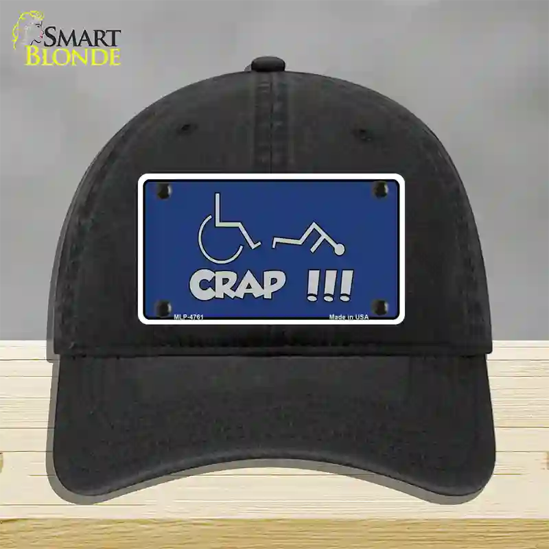 Handicap Crap Logo Novelty License Plate Hat Unconstructed Cotton / Black