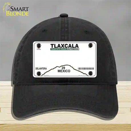 Tlaxcala Mexico Novelty License Plate Hat Unconstructed Cotton / Black