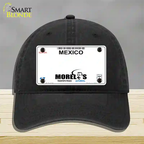 Morelos Mexico Novelty License Plate Hat Unconstructed Cotton / Black