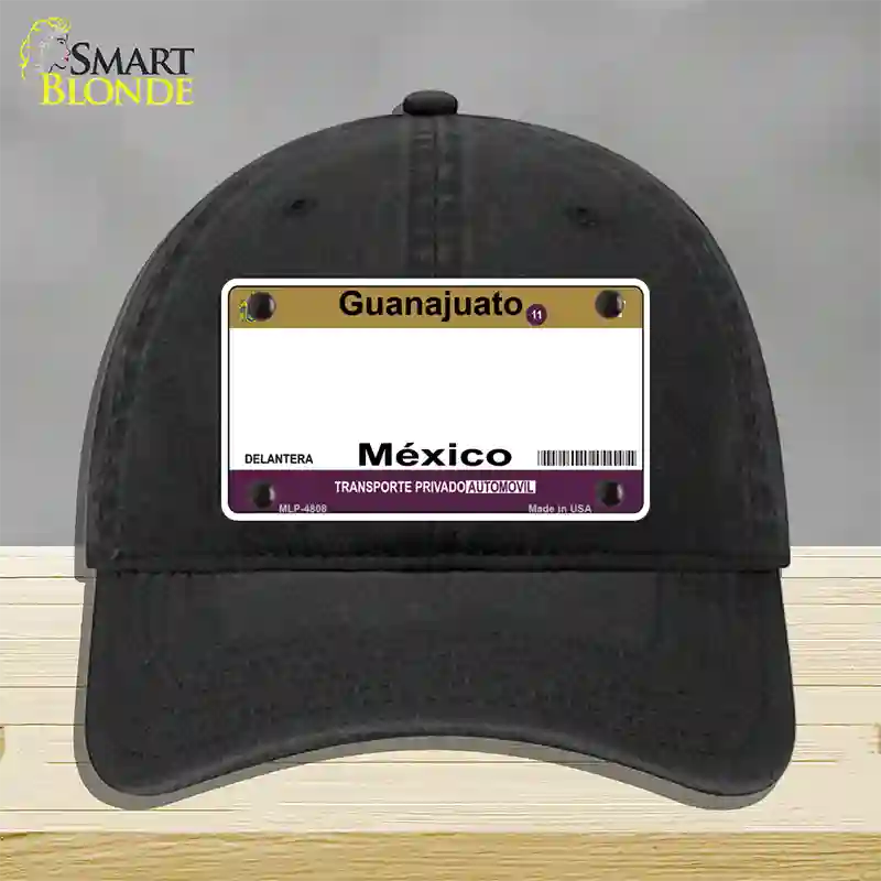 Guanajuato Mexico Blank Novelty License Plate Hat Unconstructed Cotton / Black