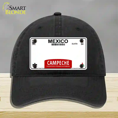 Campeche Mexico Blank Novelty License Plate Hat Unconstructed Cotton / Black