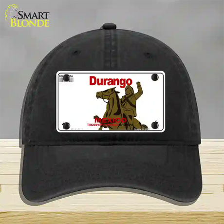 Durango Mexico Novelty License Plate Hat Unconstructed Cotton / Black