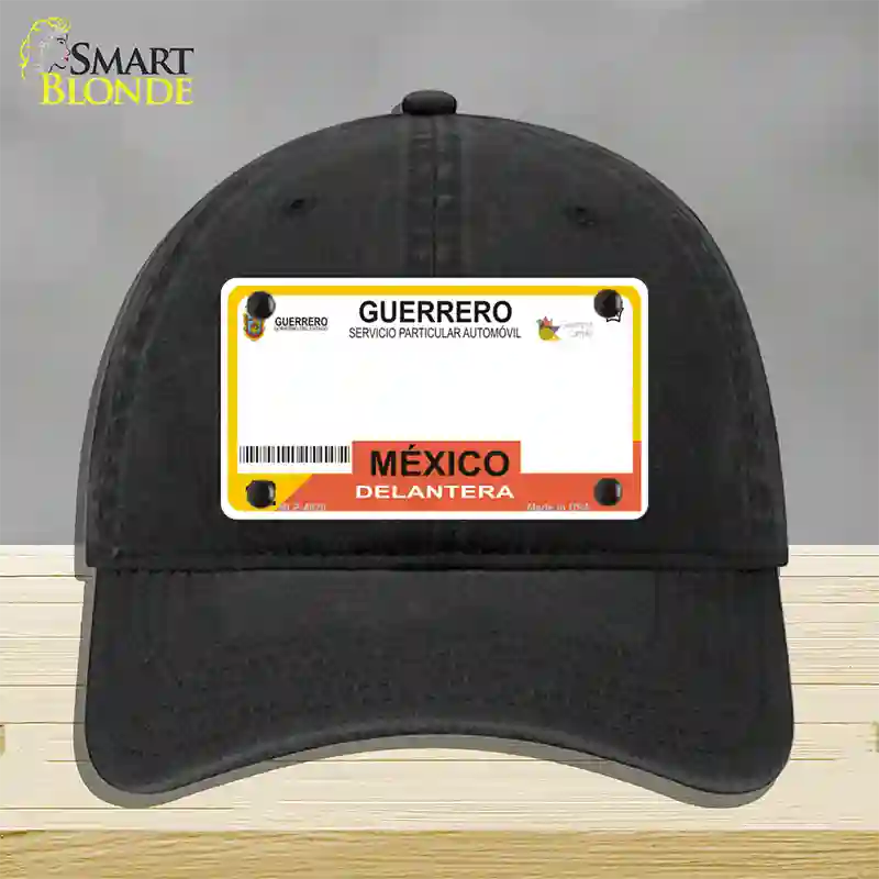 Guerrero Mexico Blank Novelty License Plate Hat Unconstructed Cotton / Black