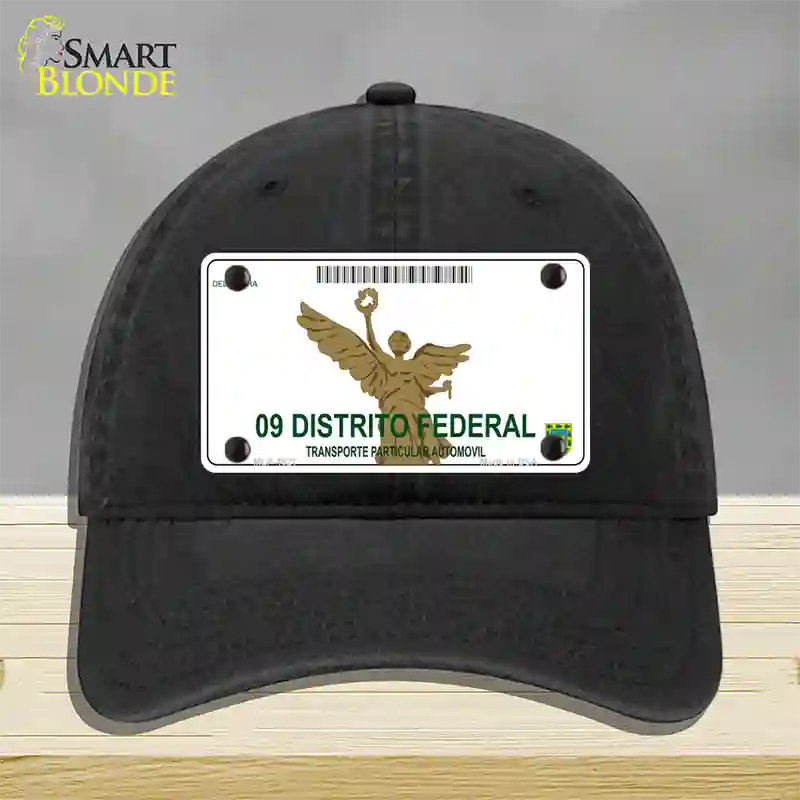 Distrito Federal Mexico Blank Novelty License Plate Hat Unconstructed Cotton / Black