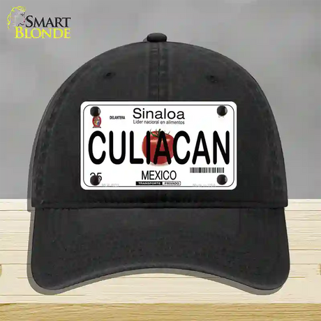 Culiacan Mexico Novelty License Plate Hat Unconstructed Cotton / Black