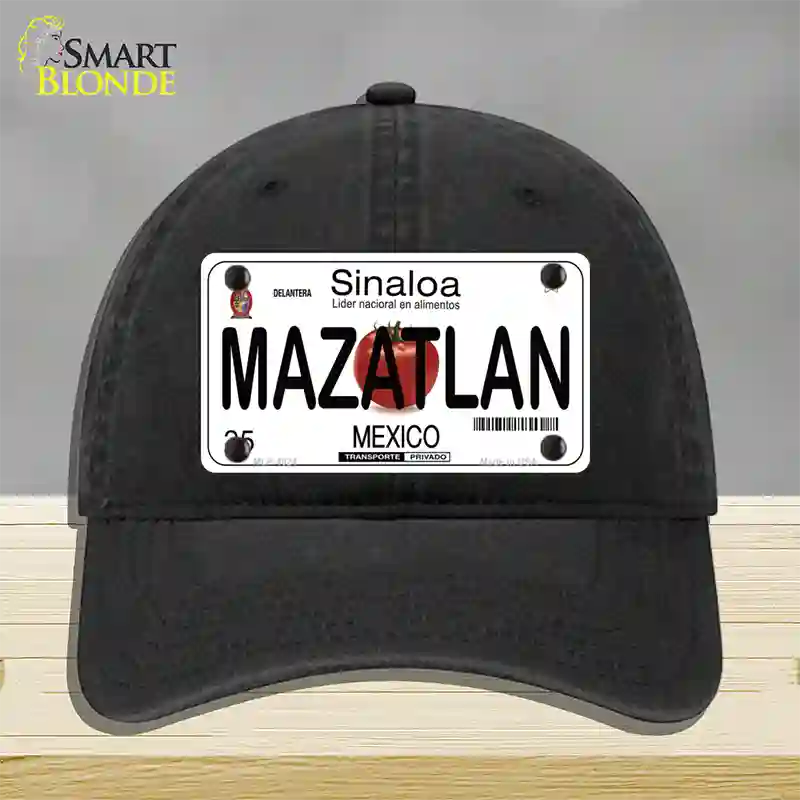 Mazatlan Mexico Novelty License Plate Hat Unconstructed Cotton / Black