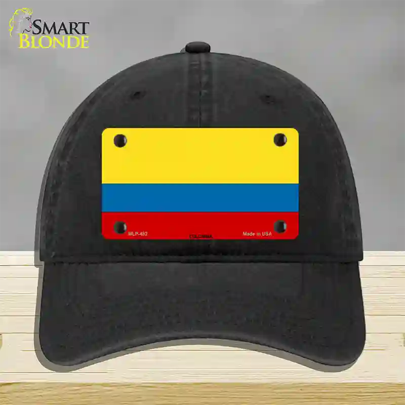 Colombia Flag Novelty License Plate Hat Unconstructed Cotton / Black