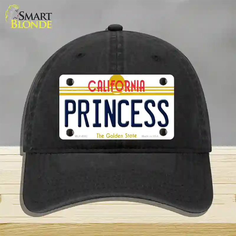 Princess California Novelty License Plate Hat Unconstructed Cotton / Black