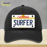 Surfer California Novelty License Plate Hat Unconstructed Cotton / Black