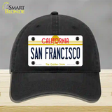 San Francisco California Novelty License Plate Hat Unconstructed Cotton / Black