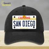 San Diego California Novelty License Plate Hat Unconstructed Cotton / Black