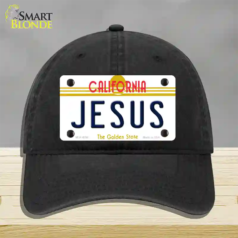 Jesus California Novelty License Plate Hat Unconstructed Cotton / Black