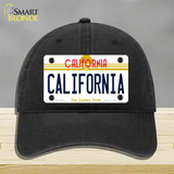 California Novelty License Plate Hat Unconstructed Cotton / Black