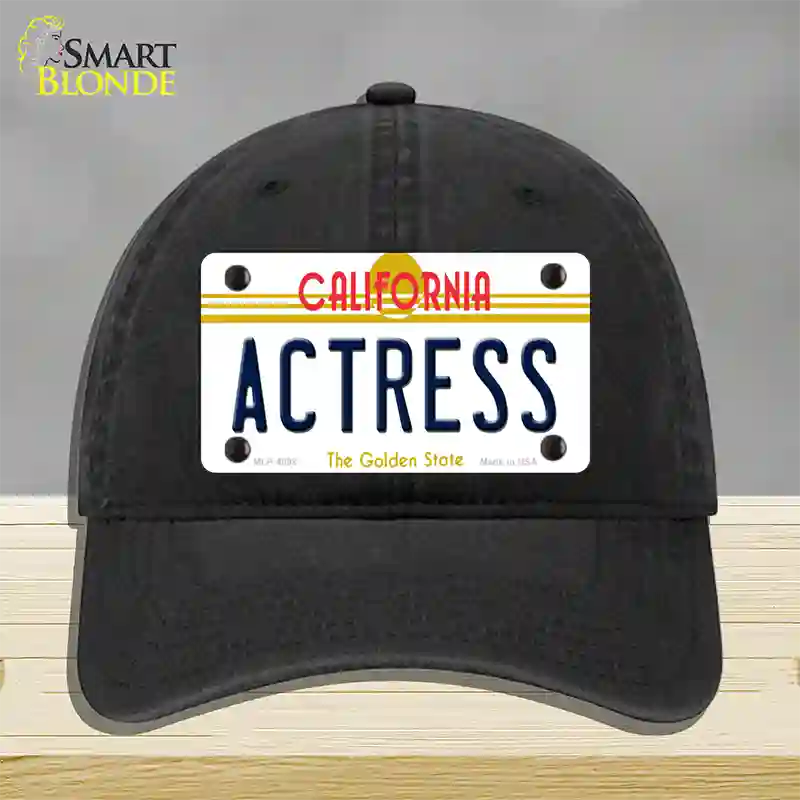 Actress California Novelty License Plate Hat Unconstructed Cotton / Black