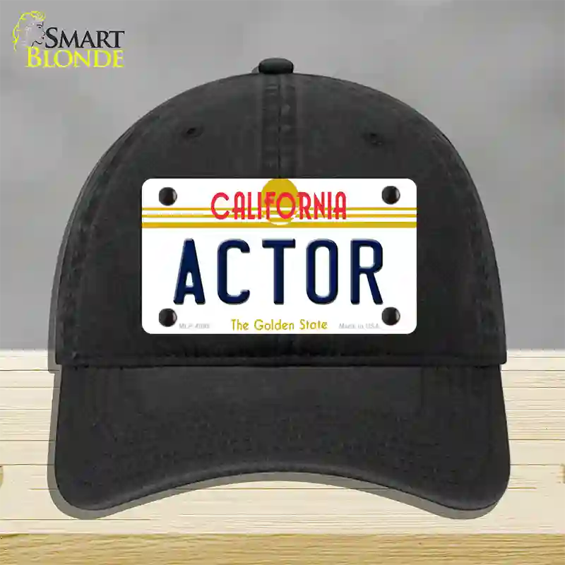 Actor California Novelty License Plate Hat Unconstructed Cotton / Black