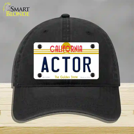 Actor California Novelty License Plate Hat Unconstructed Cotton / Black