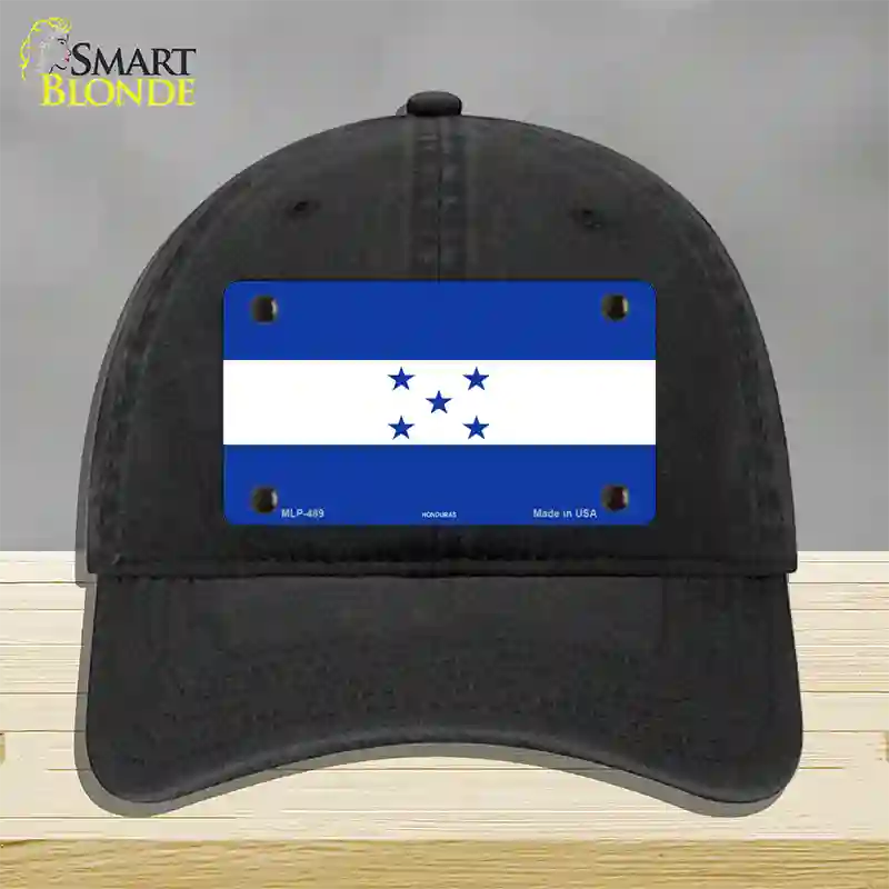 Honduras Flag Novelty License Plate Hat Unconstructed Cotton / Black