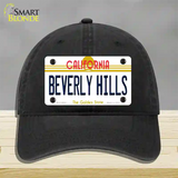 Beverly Hills California Novelty License Plate Hat Unconstructed Cotton / Black