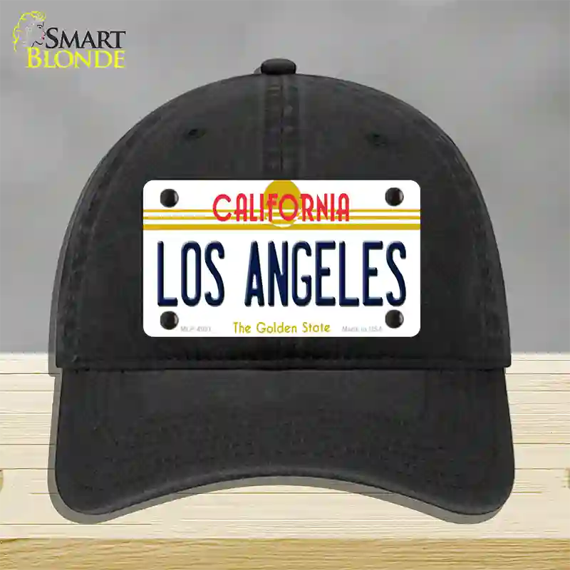 Los Angeles California State Novelty License Plate Hat Unconstructed Cotton / Black