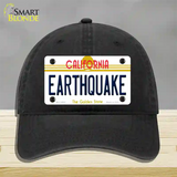 Earthquake California Novelty License Plate Hat Unconstructed Cotton / Black