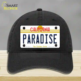 Paradise California Novelty License Plate Hat Unconstructed Cotton / Black