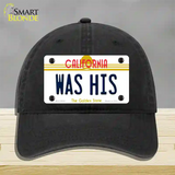 Was His California Novelty License Plate Hat Unconstructed Cotton / Black