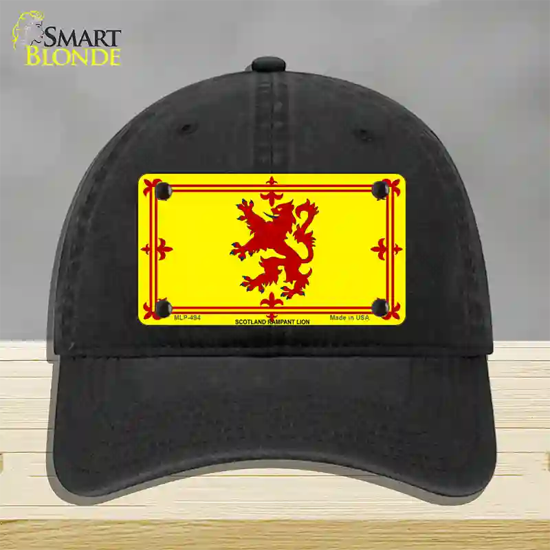 Scotland Lion Flag Novelty License Plate Hat Unconstructed Cotton / Black