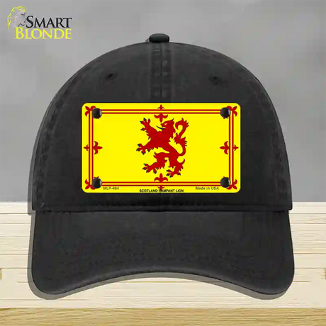 Scotland Lion Flag Novelty License Plate Hat Unconstructed Cotton / Black