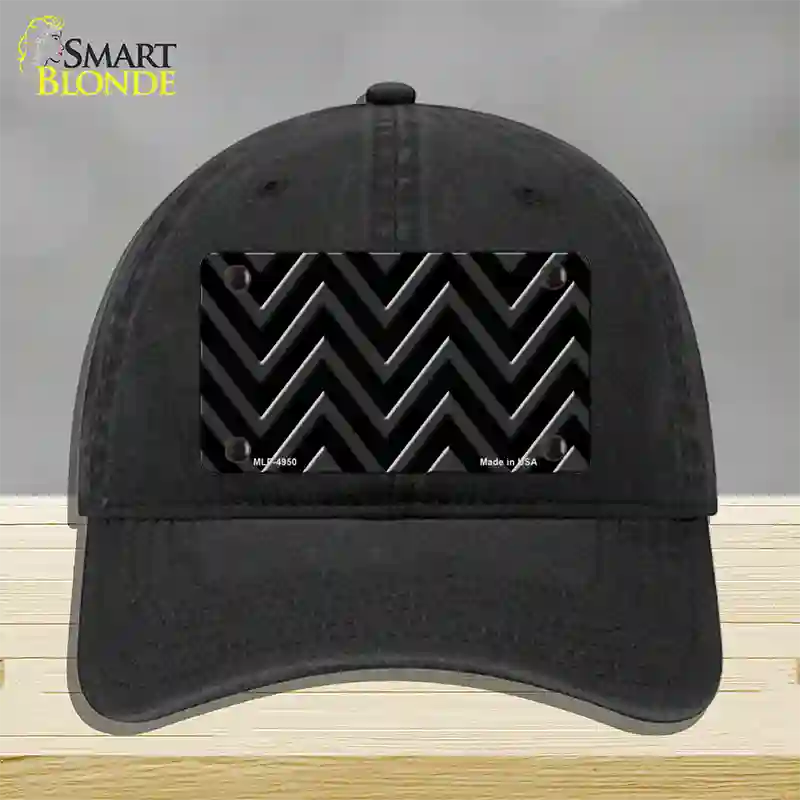 Black Light Black Large Chevron Novelty License Plate Hat Unconstructed Cotton / Black