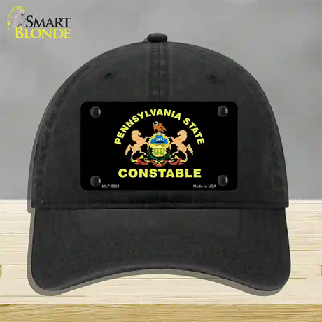 PA Constable Star Seal Novelty License Plate Hat Unconstructed Cotton / Black