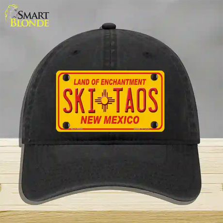 Ski Taos Yellow New Mexico Novelty License Plate Hat Unconstructed Cotton / Black