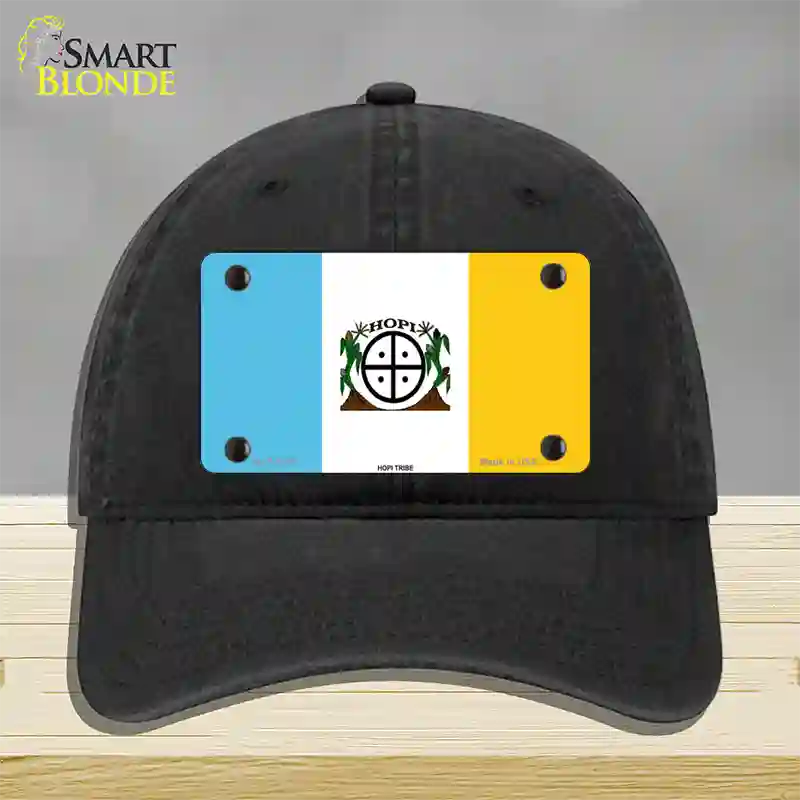 Hopi Tribe Flag Novelty License Plate Hat Unconstructed Cotton / Black