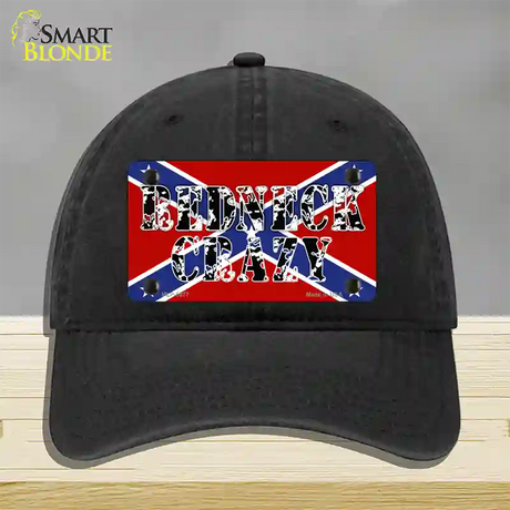 Redneck Crazy Novelty License Plate Hat Unconstructed Cotton / Black