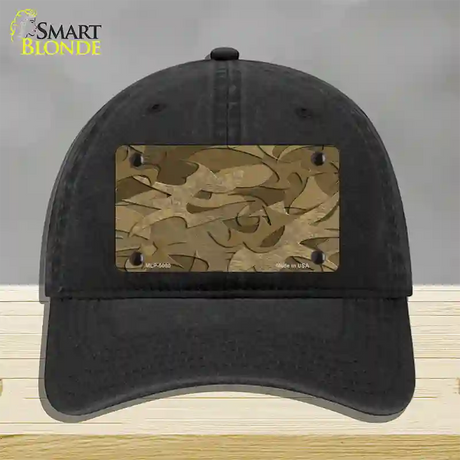 Brown Camouflage Novelty License Plate Hat Unconstructed Cotton / Black