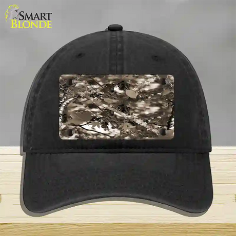 Leaf Camouflage Novelty License Plate Hat Unconstructed Cotton / Black